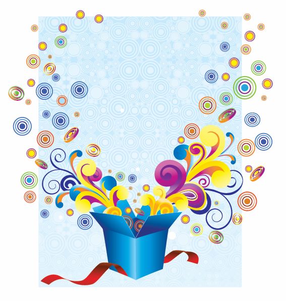free vector Free Groovy Gift Box Vector Illustration